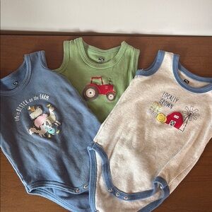 L'ovedbaby Baby Onesies - Blue, Green, Gray